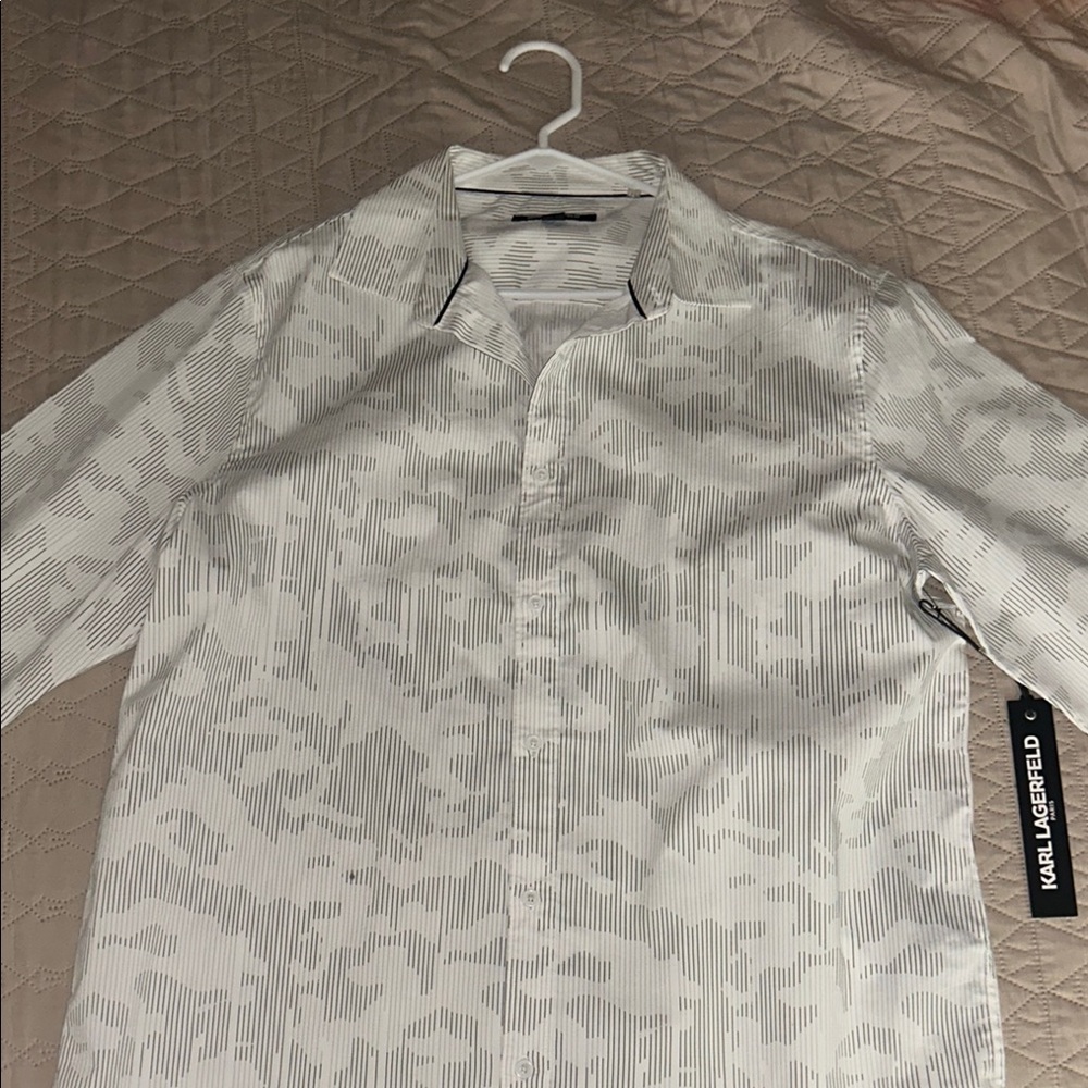 Karl Lagerfeld White Casual Button Down Shirt